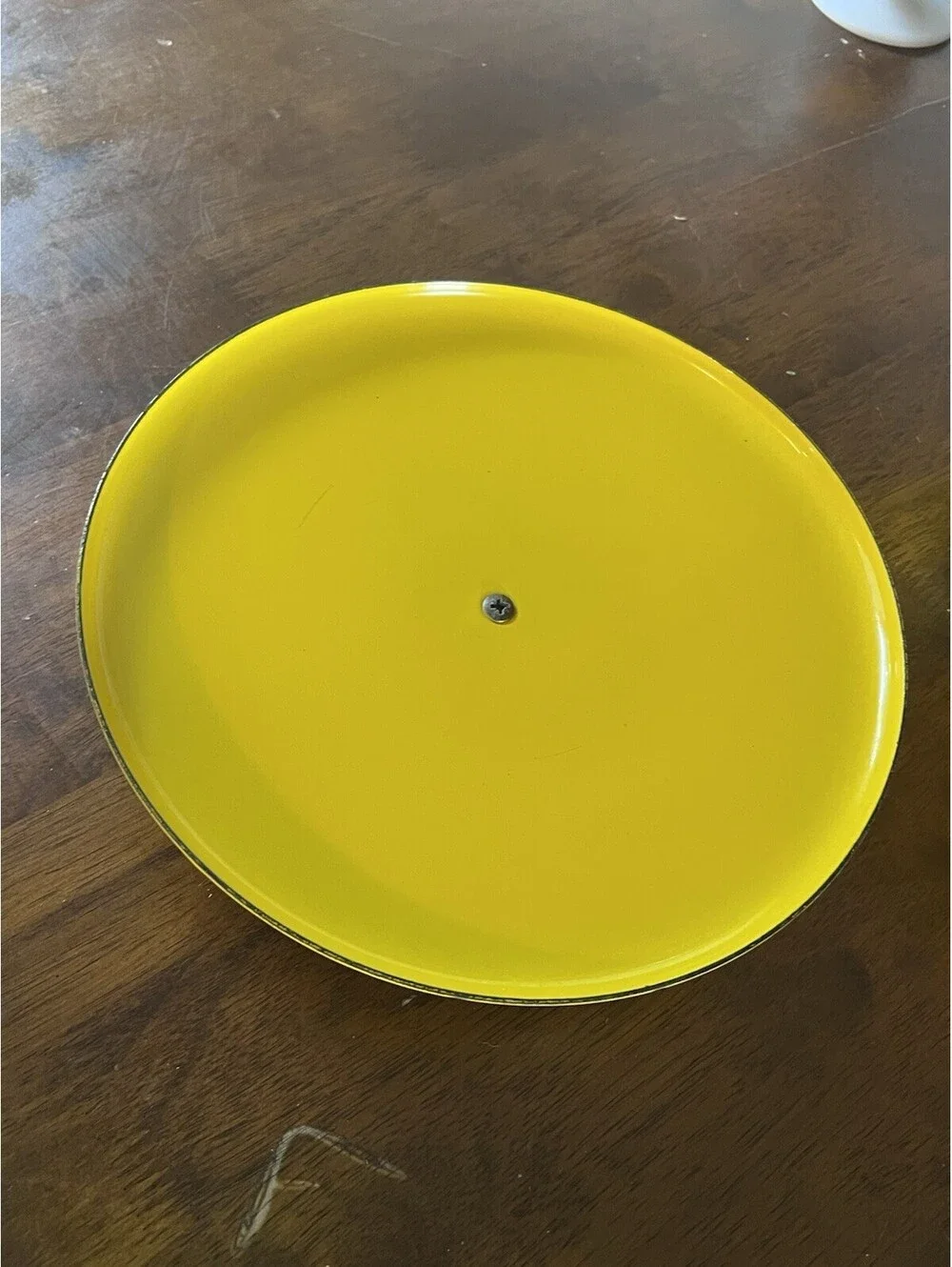 Early Unmarked NACCO Denmark Vtg. Cast Iron Dutch Oven by Michael Lax - Yellow